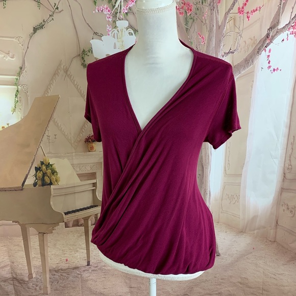 Free People Tops - Free People Faux Wrap Berry Blouse